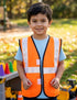 Orange Reflective Safety Jacket for Kids | Labor Day Dress Costume | Worker Uniform Vest | Bike Safety Jacket | School Fancy Dress Costume