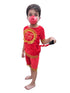 BookMyCostume Vanar Sena Costume for Kids – Red Top & Shorts with Hanuman Face Mask & Tail | Hanuman Getup for Kids Fancy Dress Outfit for Annual Functions & Mythological Themes