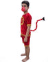 Vanar Sena Costume for Kids – Red Top & Shorts with Hanuman Face Mask & Tail | Hanuman Getup for Kids Fancy Dress Outfit for Annual Functions & Mythological Themes