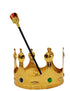 BookMyCostume Royal King Crown/Taj & Scepter Set for Kids Fancy Dress Accessories with Metallic Finish for Halloween, Cosplay & Themed Events | Free Size