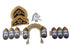 Ravan Crown with Detachable Face Extension 10 Head Set – Plywood Ramleela Mukut Costume for Dussehra & Fancy Dress Accessory For Adults
