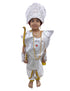 BookMyCostume Mahabharat Warrior Costume for Kids – Arjun / Bhishma Pitamah Look with Silver Chest Armor & Accessory Set | Indian Mythological Fancy Dress for School & Cultural Events