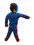 BookMyCostume 3 Pc American Shield Hero Muscle-Look Superhero Costume with Padded Chest, Arms, Plastic Face Mask & plastic Shield | Sublimation Printed Fancy Dress Outfit | Birthday Party Prop