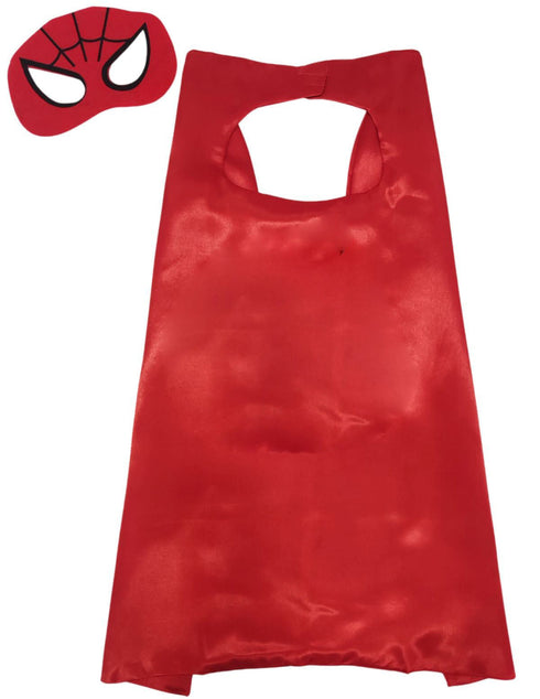 Red & Black Cape and Mask Set for Kids - Superhero Dress Up Costumes for Boys and Girls | Perfect for Dress Up, Cosplay, Halloween & Parties | 3-10 Years