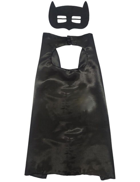 BookMyCostume Black Bat Cape and Masks Set for Kids - Superhero Dress Up Costumes for Boys and Girls | Perfect for Dress Up, Cosplay, Halloween & Parties | 3-10 Years