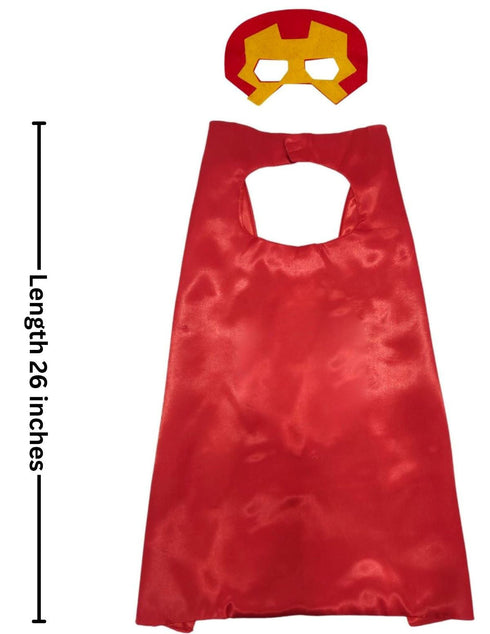 Red & Yellow Cape and Masks Set for Kids - Superhero Dress Up Costumes for Boys and Girls | Perfect for Dress Up, Cosplay, Halloween & Parties | 3-10 Years