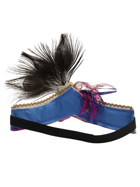 BookMyCostume Traditional Krishna Pagdi for Kids & Adults – Handmade Crown with Peacock Feather & Embellishments | Krishna Mukut for Baby Boy | Adjustable Velcro | Janmashtami Fancy Dress Accessory