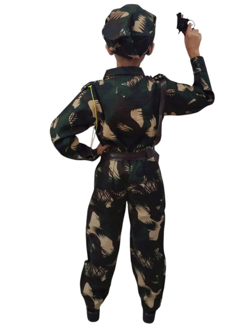 BookMyCostume 6pcs Army Leaf Print | Independence Day | Army Costume | Community Helper Commando Soldier for Patriotic Events for Role Play