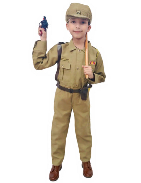 BookMyCostume Police Dress for Kids | 7 Pcs Set Police Uniform Costume – Professionals & Helpers Theme | Ideal for Fancy Dress, Role Play, Independence Day & School Events