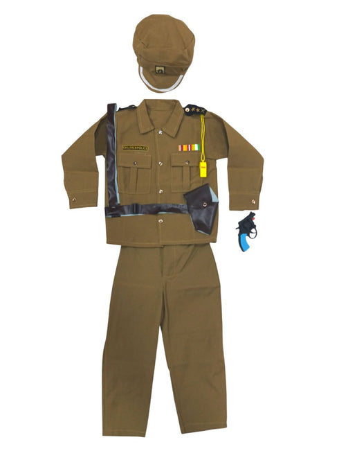 Police Dress for Kids | 7 Pcs Set Police Uniform Costume – Professionals & Helpers Theme | Ideal for Fancy Dress, Role Play, Independence Day & School Events