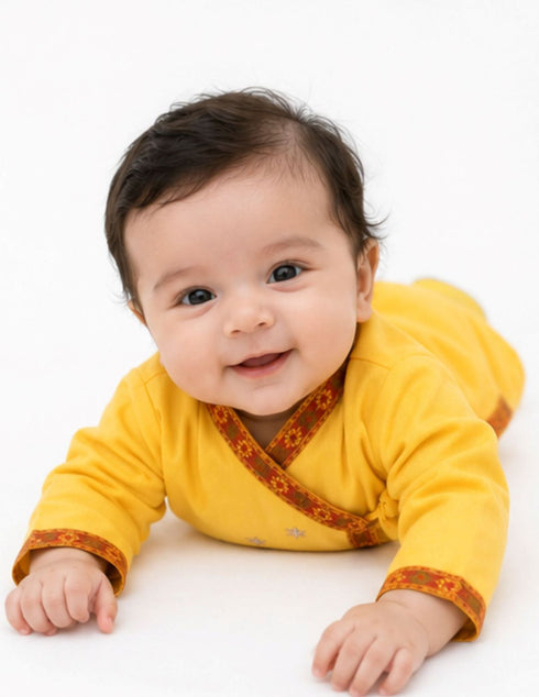 Shri Krishna Dress for Baby Boy | Print Krishna Costume for Kids with Patka | Janmashtami Photoshoot Outfit | Kanha Dress for Baby Boy | Fancy Dress Costumes for Kids