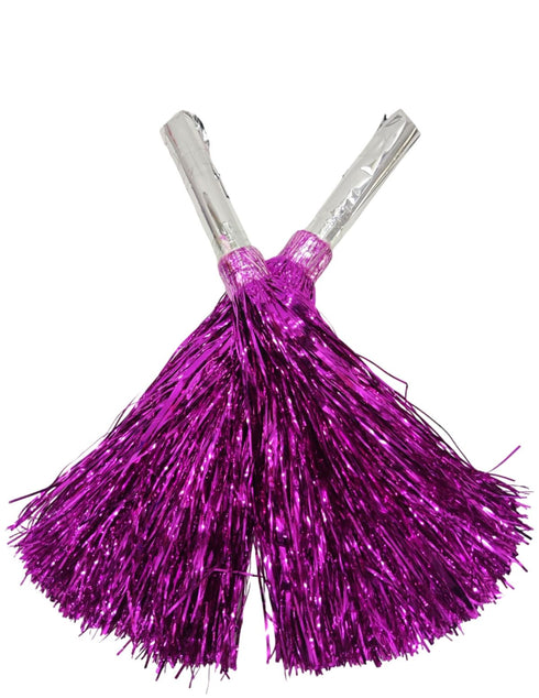 BookMyCostume Magenta Pom Pom with Stick | Cheerleader Pompoms for Kids Dance | Pom Poms for Kids for Dance & Sports Events | Cheer Girls Pom Pom for School Annual Day | Fancy Dress Costume Acessory