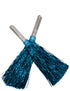 Turquoise Pom Pom with Stick | Cheerleader Pompoms for Kids Dance | Pom Poms for Kids for Dance & Sports Events | Cheer Girls Pom Pom for School Annual Day | Fancy Dress Costume Acessory