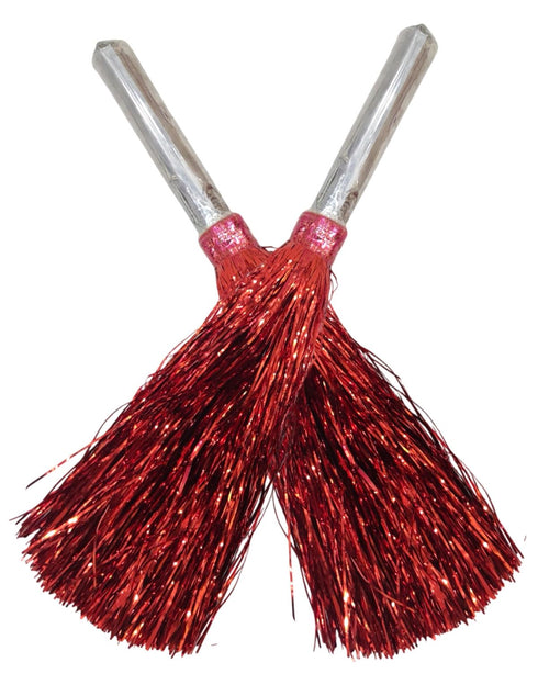 BookMyCostume Red Pom Pom with Stick | Cheerleader Pompoms for Kids Dance | Pom Poms for Kids for Dance & Sports Events | Cheer Girls Pom Pom for School Annual Day | Fancy Dress Costume Acessory
