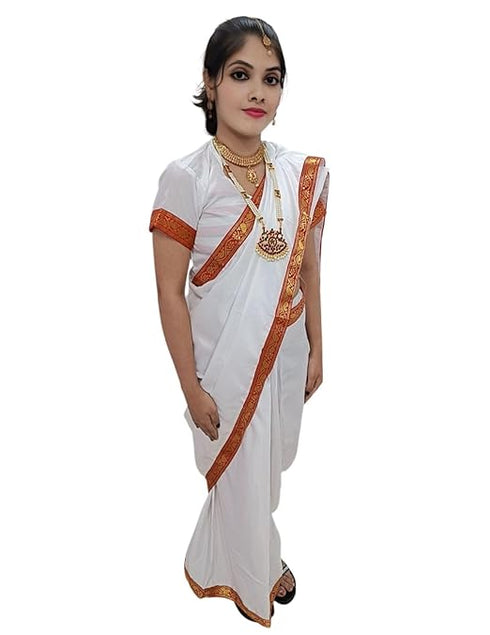 Bengali Saree with Jewellery Indian State For Girl's & Women Fancy Dress Costume for Girls