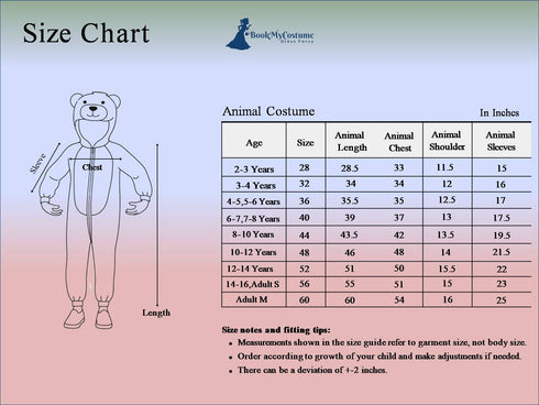 BookMyCostume Orange Tiger Animal Kids Fancy Dress Costume | Indian