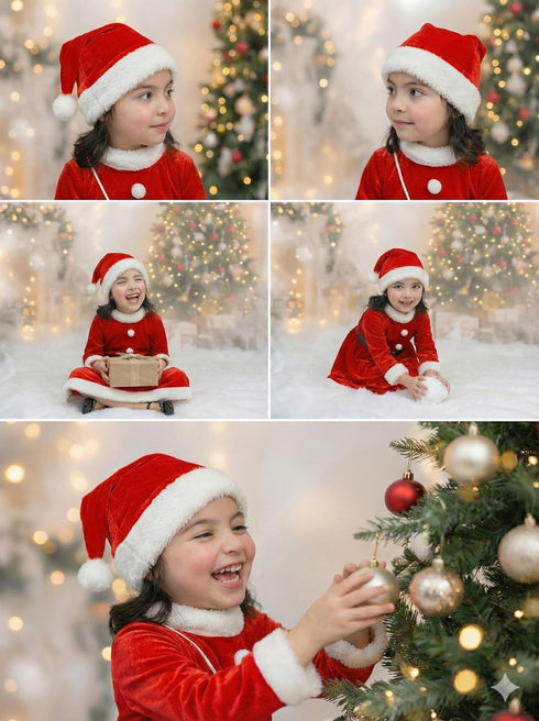 BookMyCostume Christmas Dress for Girls Santa Theme Frock Fancy Dress Costume | Santa Girl Costume - Premium