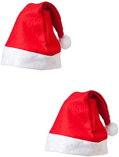 BookMyCostume Christmas Set of 2 Santa Caps Combo Adults Fancy Dress Accessory - Adults Size
