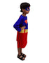 BookMyCostume Supreme Girl Red & Blue Character – Dress with Cape & Eye Mask | Superhero Kids Fancy Dress Outfit For Girls