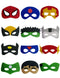 BookMyCostume Pack of 12 Superhero Felt Eye Masks for Kids | Dress-Up Party Props with Elastic Strap | Fancy Dress Accessory, Birthday & Halloween Theme Decoration Combo