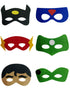 BookMyCostume Pack of 12 Superhero Felt Eye Masks for Kids | Dress-Up Party Props with Elastic Strap | Fancy Dress Accessory, Birthday & Halloween Theme Decoration Combo