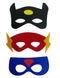 BookMyCostume Pack of 3 Black Red Blue Superhero Felt Eye Masks for Kids | Dress-Up Party Props with Elastic Strap | Fancy Dress, Birthday & Halloween Theme Decoration