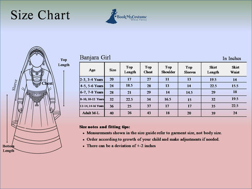 Banjara Girl Kalbelia with Jewellery Girl's & Women Dance Fancy Dress Costume