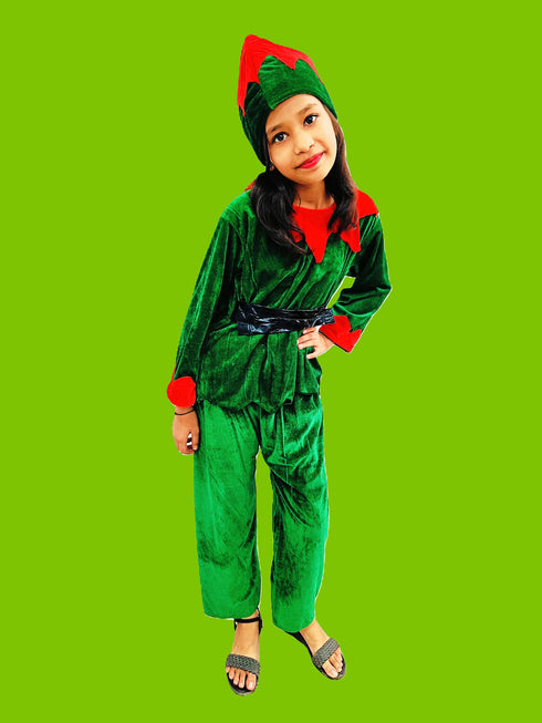 BookMyCostume Santa's Elf Christmas Movie Character Kids Fancy Dress Costume