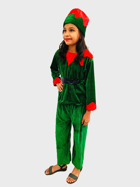 BookMyCostume Santa's Elf Christmas Movie Character Kids Fancy Dress Costume