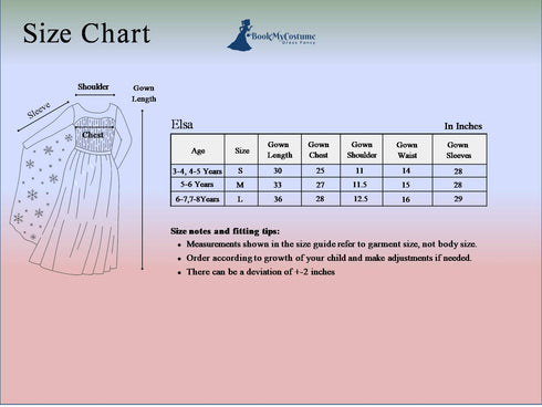 BookMyCostume Snow Queen Disney Frozen Fairy tale Kids Fancy Dress Costume | Imported