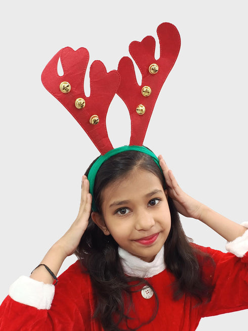 BookMyCostume Christmas Red Reindeer Animal Antlers Head Band Kids Fancy Dress Costume Accessory
