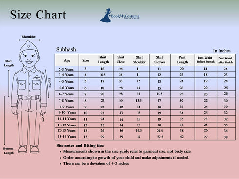 BookMyCostume Subhash Chandra Bose Freedom Fighter Kids Fancy Dress Costume - Green