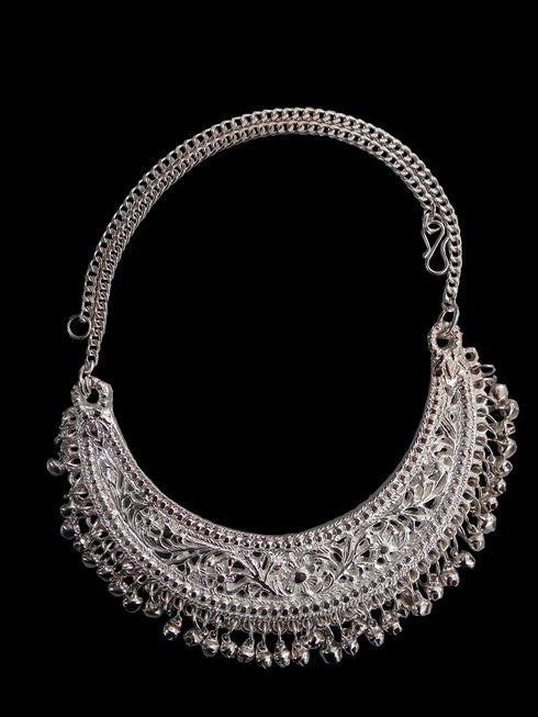 Exquisite Indian Traditional Silver Necklace & Earrings - Fancy Dress Costume Accessory for Girls