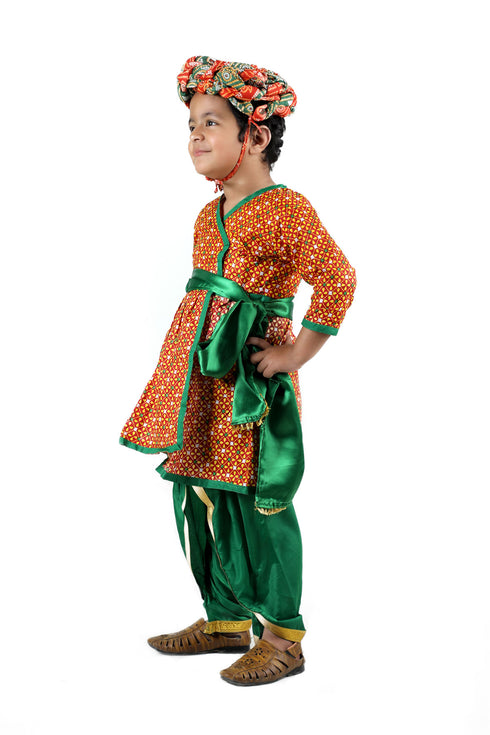 BookMyCostume Rajasthani Indian State Fancy Dress Costume for Boys and Men | With Pagdi