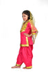 Punjabi Folk Dance Costume Giddha for Girls and Females | Pink & Golden | With Jewellery