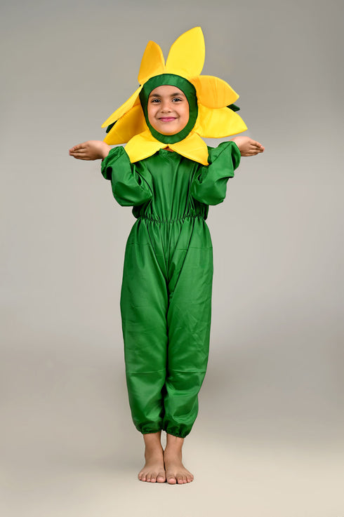 BookMyCostume Yellow Flower Kids Fancy Dress Costume