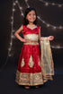 BookMyCostume Radha Garba Lehenga Choli Kids Fancy Dress Costume for Girls - Premium - Maroon & Golden