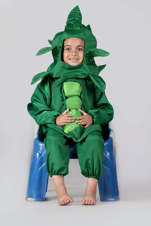BookMyCostume Green Peas Hari Matar Vegetable Kids Fancy Dress Competition Costume