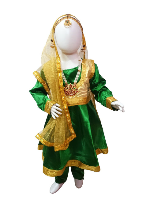 BookMyCostume Kathak Indian Classical Dance Costume for Girls | Kids Adult With Heavy Jewelry Set