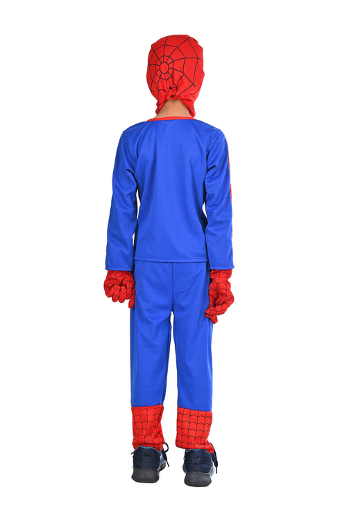The Red Blue Superhero with Gloves Superhero Kids Fancy Dress Costume | Standard