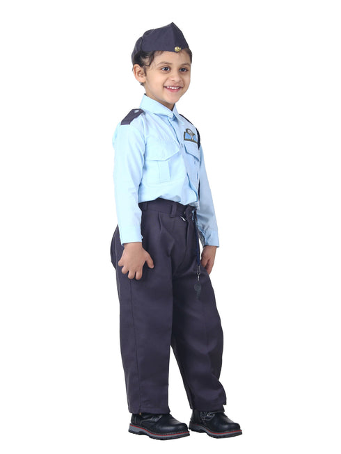 BookMyCostume Indian Air Force Defense Pilot Uniform Kids Fancy Dress Costume - Blue