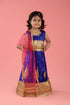 BookMyCostume Radha Garba Lehenga Choli Kids Fancy Dress Costume for Girls with Jewellery - Premium - Blue