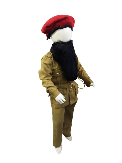 BookMyCostume Pakistani Police Lookalike Kids Fancy Dress Costume With Beard