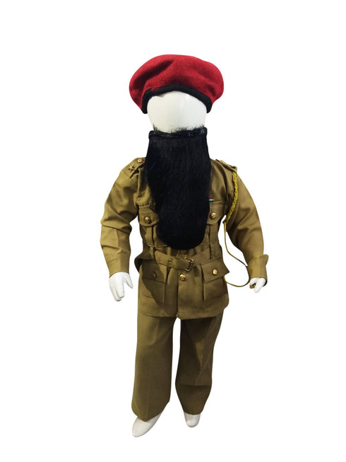 BookMyCostume Pakistani Police Lookalike Kids Fancy Dress Costume With Beard