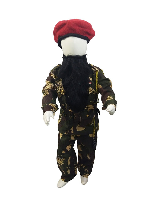 BookMyCostume Pakistani Military Special Force Commandos Lookalike Kids Fancy Dress Costume With Beard