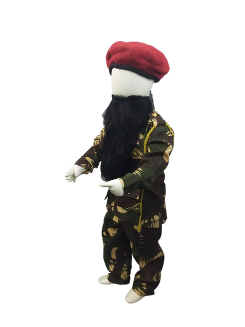 BookMyCostume Pakistani Military Special Force Commandos Lookalike Kids Fancy Dress Costume With Beard