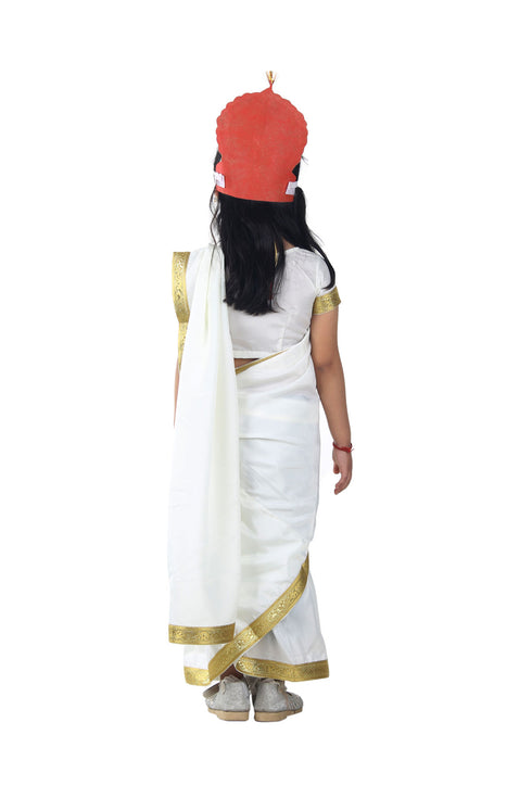 BookMyCostume Mahagauri Parvati Mata Hindu Goddess Saree for Girls & Adults Fancy Dress Costume