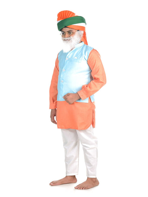 BookMyCostume Narendra Modi PM with Tricolor Pagri India Independence Day Kids Fancy Dress Costume