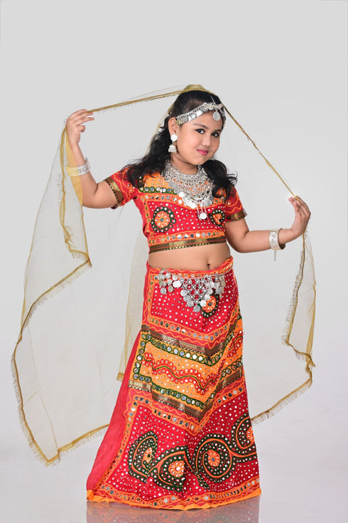 BookMyCostume Gujarati Girl with Traditional Jewellery Indian For Girl's & Women Fancy Dress Costume for Girls