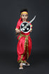 BookMyCostume Rani Laxmi Bai Saree with Jewellery Jhansi Ki Rani Freedom Fighter Manikarnika for Girl Kids and Adult Fancy Dress Costume